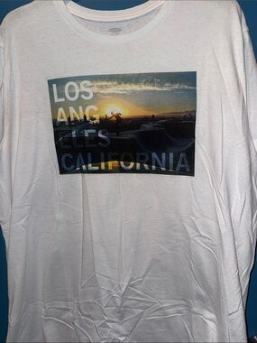 Old Navy White Graphic Long Sleeve Tee